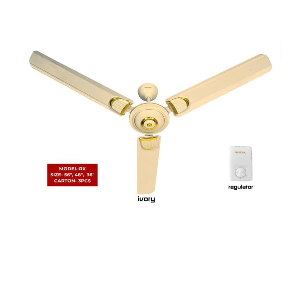 VENTILATEUR REGAL 56" PLAFONNIER MARRON RCF56