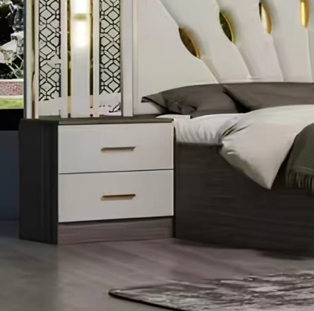 CHAMBRE A COUCHER 6BATTANTS 5PIECES GRIS BLANC MC627H