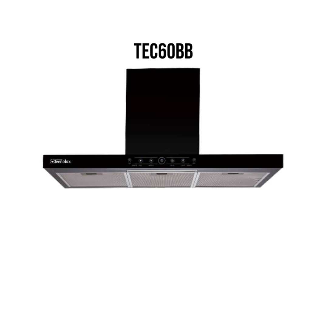 HOTTE DE CUISINE TECNOLUX ENCASTRABLE 60X60 AVEC SORTIE NOIR TEC60BB